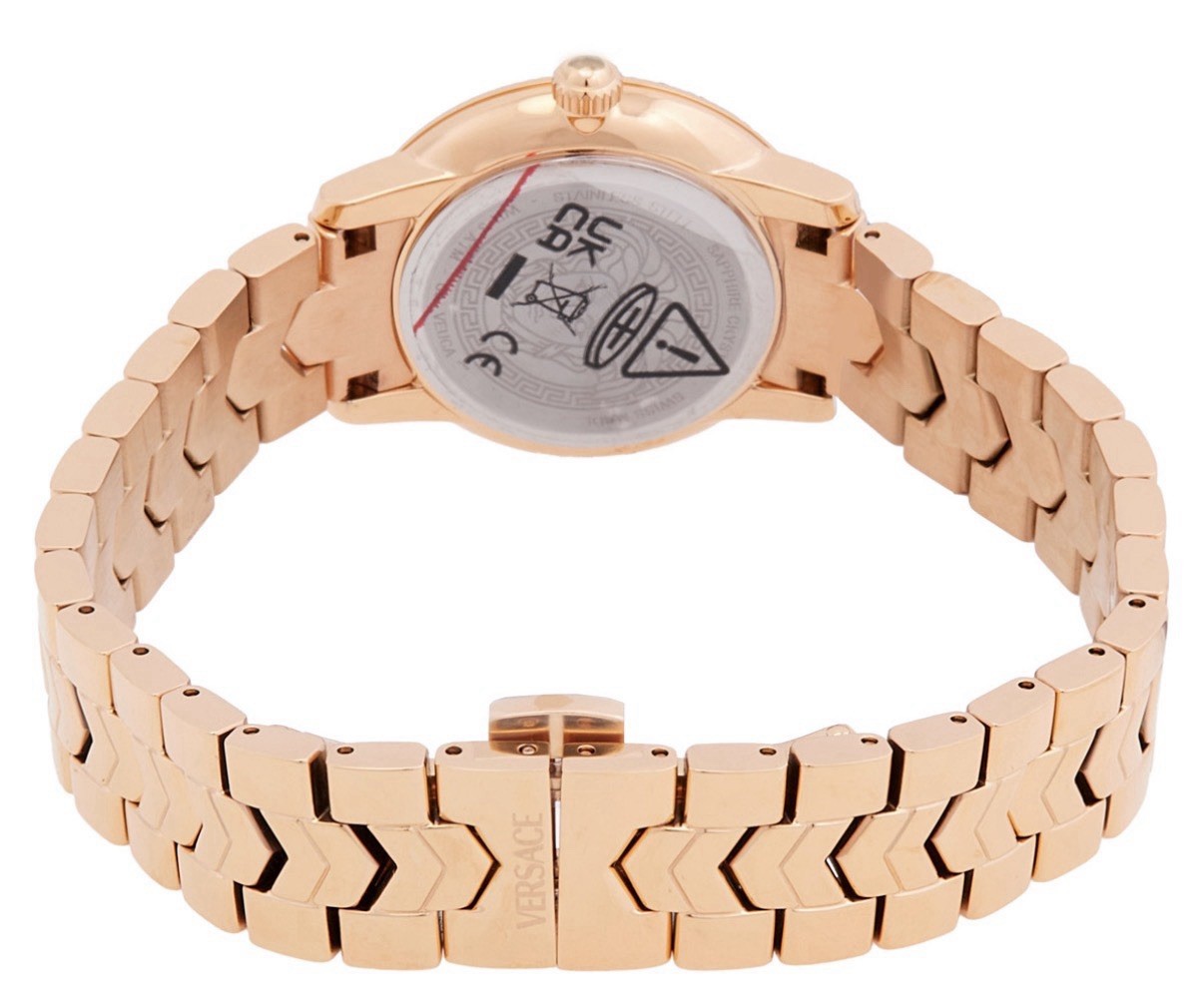 Versace V-Icon Quartz White Dial Ladies Watch VEUCA0724 New New In Box w/Papers