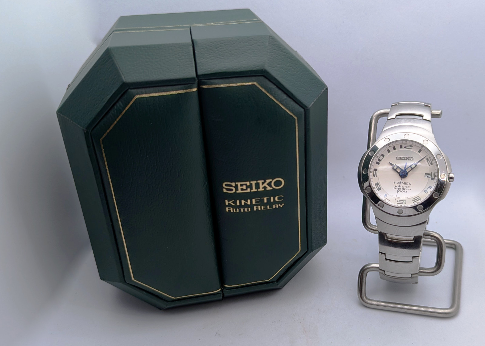 Seiko Premier Auto Relay 5J22 White Dial Sapphire | New Capacitor & Hinged Box