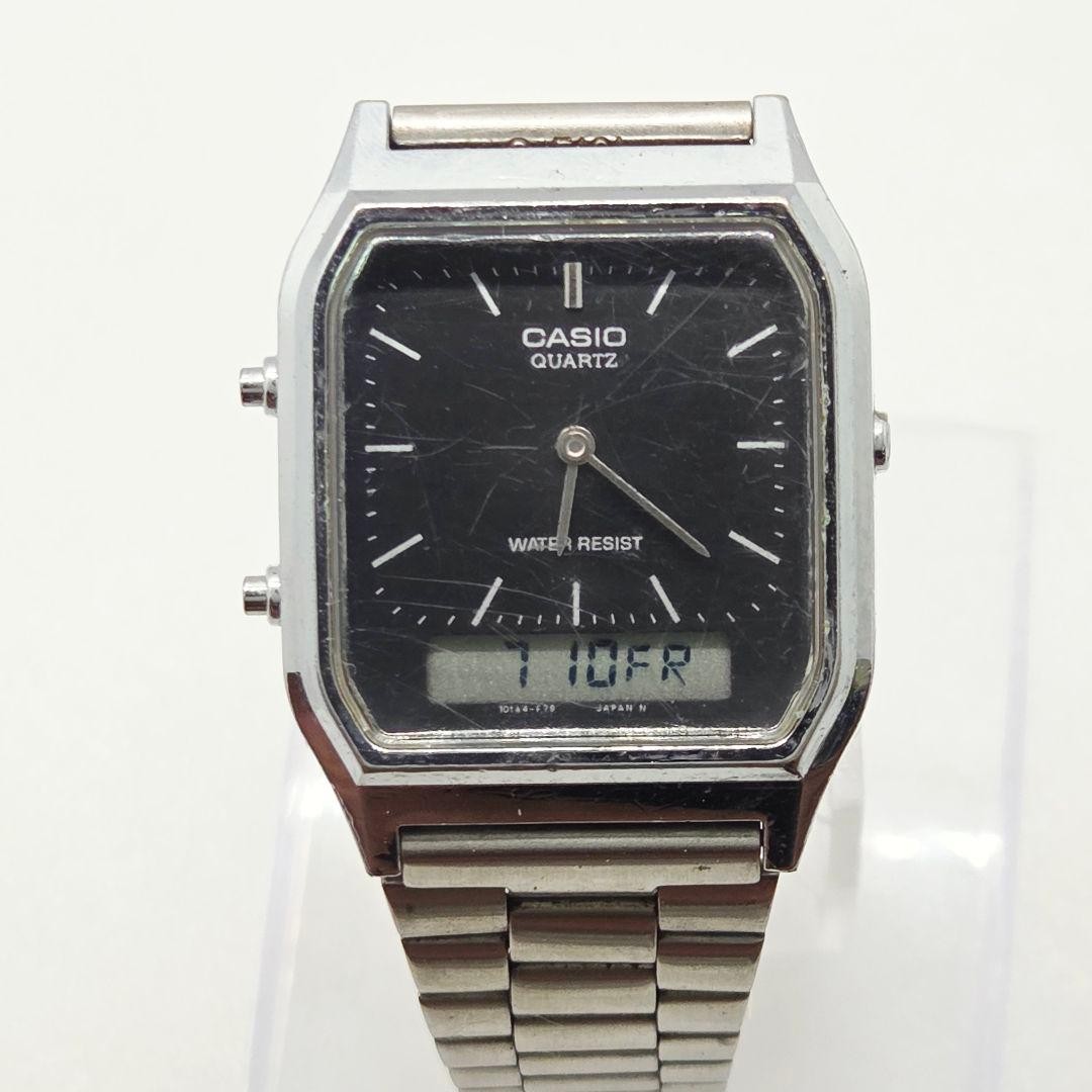 CASIO AQ-230A Analog-Digital Watch, Black Dial, Unisex, Working Condition