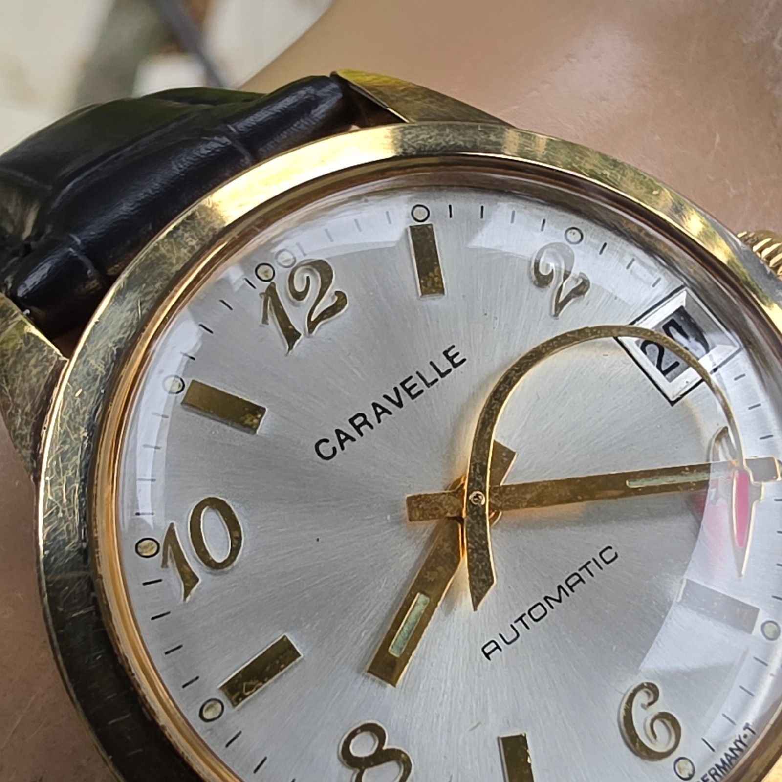 Vintage Bulova Caravelle men’s automatic watch Rocket second hand Germany 1976