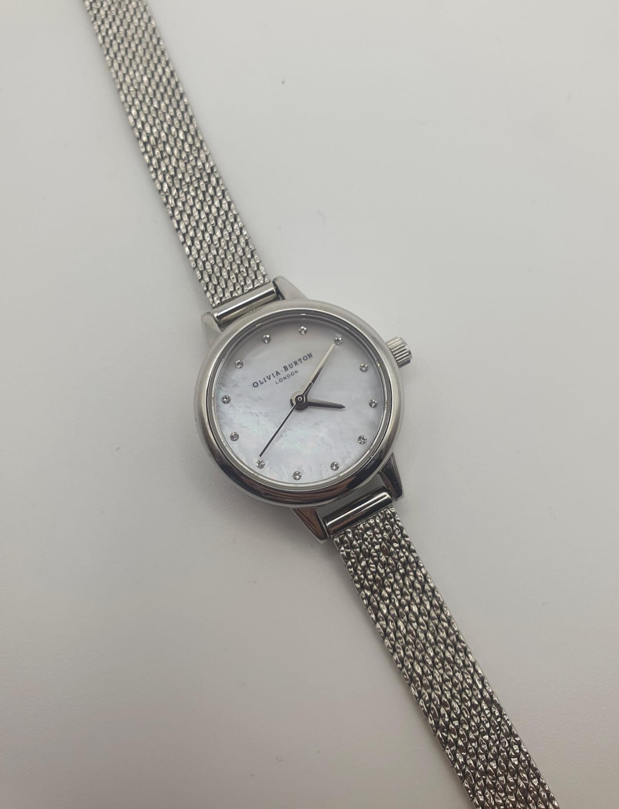 Olivia Burton Mini Silver Mother Of Pearl Watch – Small Dial 25mm