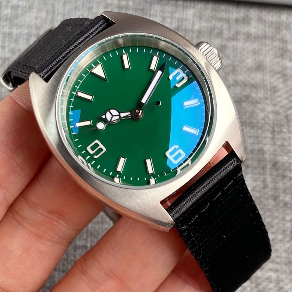 Tandorio New 36mm Miyota 8215 Automatic Military Men Diver Watch Green Dial