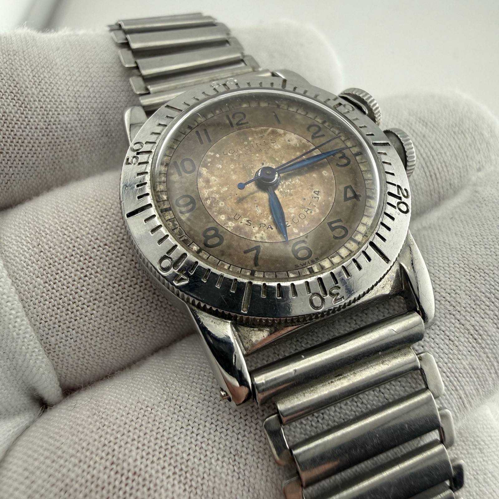 Vintage 1940’s Longines Weems Pilots Mechanical Watch – Working