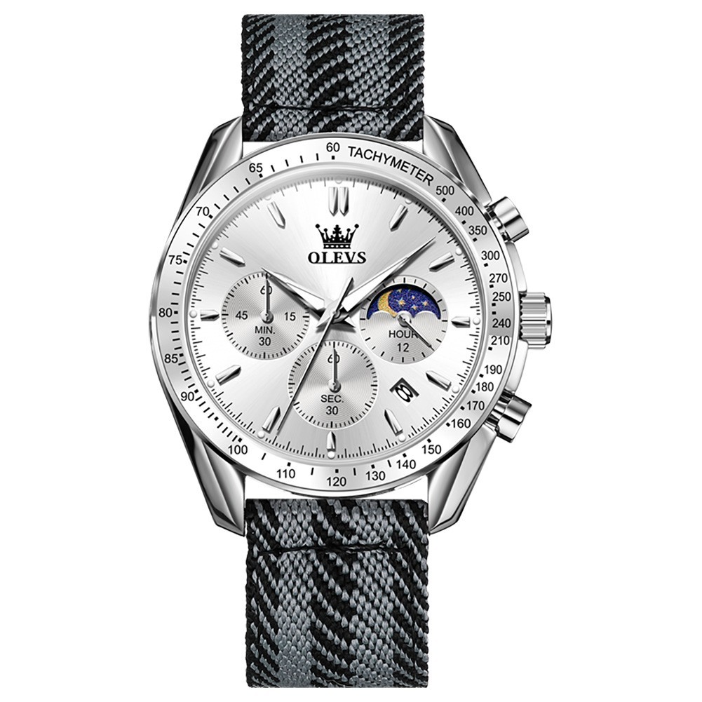 OLEVS Japan Movement Luxury Classics Gift Nylon Strap Quartz Wristwatch 3630`
