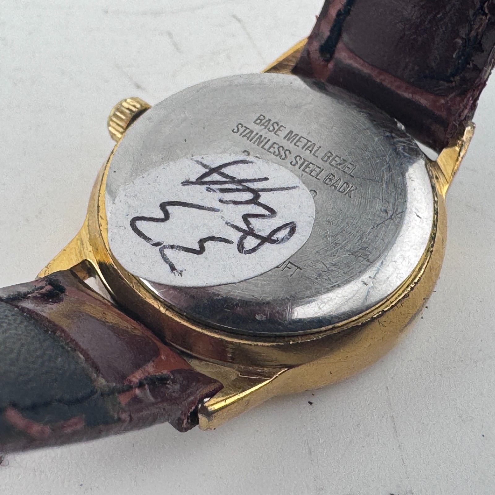 VTG Armitron Quartz Watch Women Moon Phase Gold Tone Leather Analog New Batter