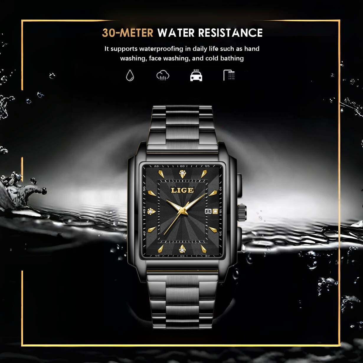 Waterproof Men Watch Stainless Steel Quartz Luminous Classic Business Wristwatch