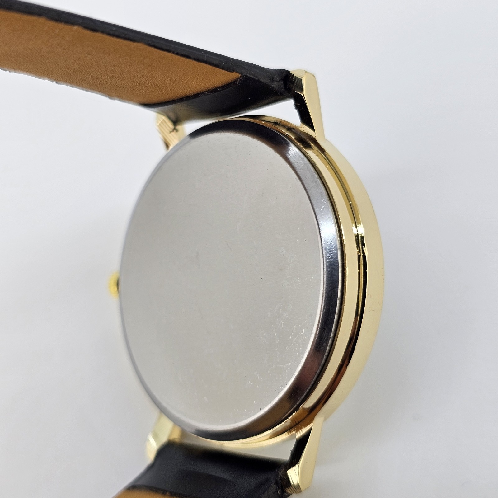 Unisex World Map Watch 38MM Multicolor Dial Black Faux Leather Bands New Battery