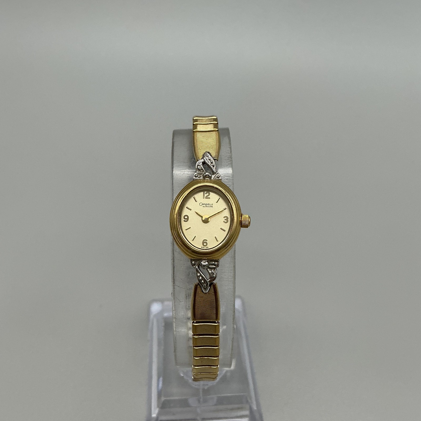 Caravelle By Bulova Womens Watch 16mm Champagne Dial Two Tone New Battery
