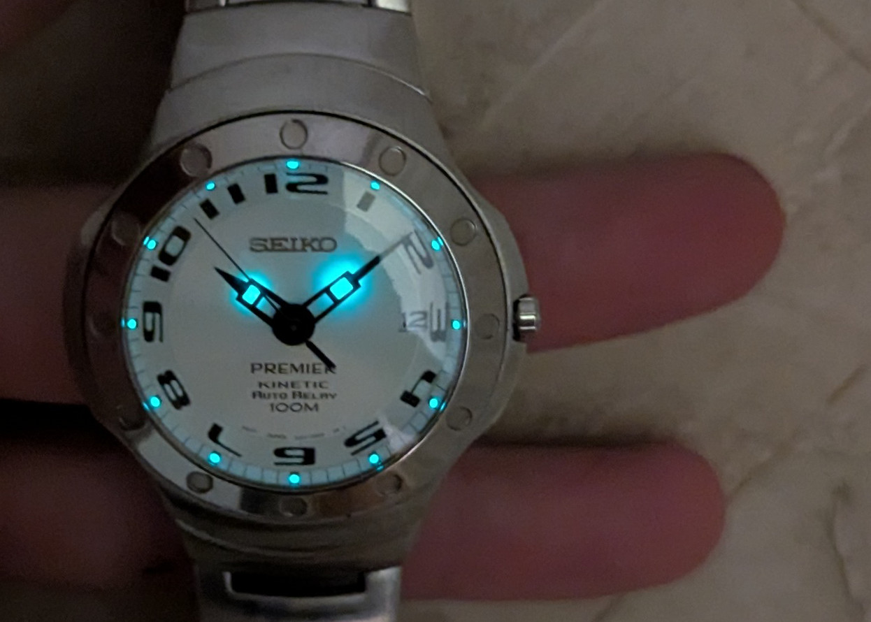 Seiko Premier Auto Relay 5J22 White Dial Sapphire | New Capacitor & Hinged Box