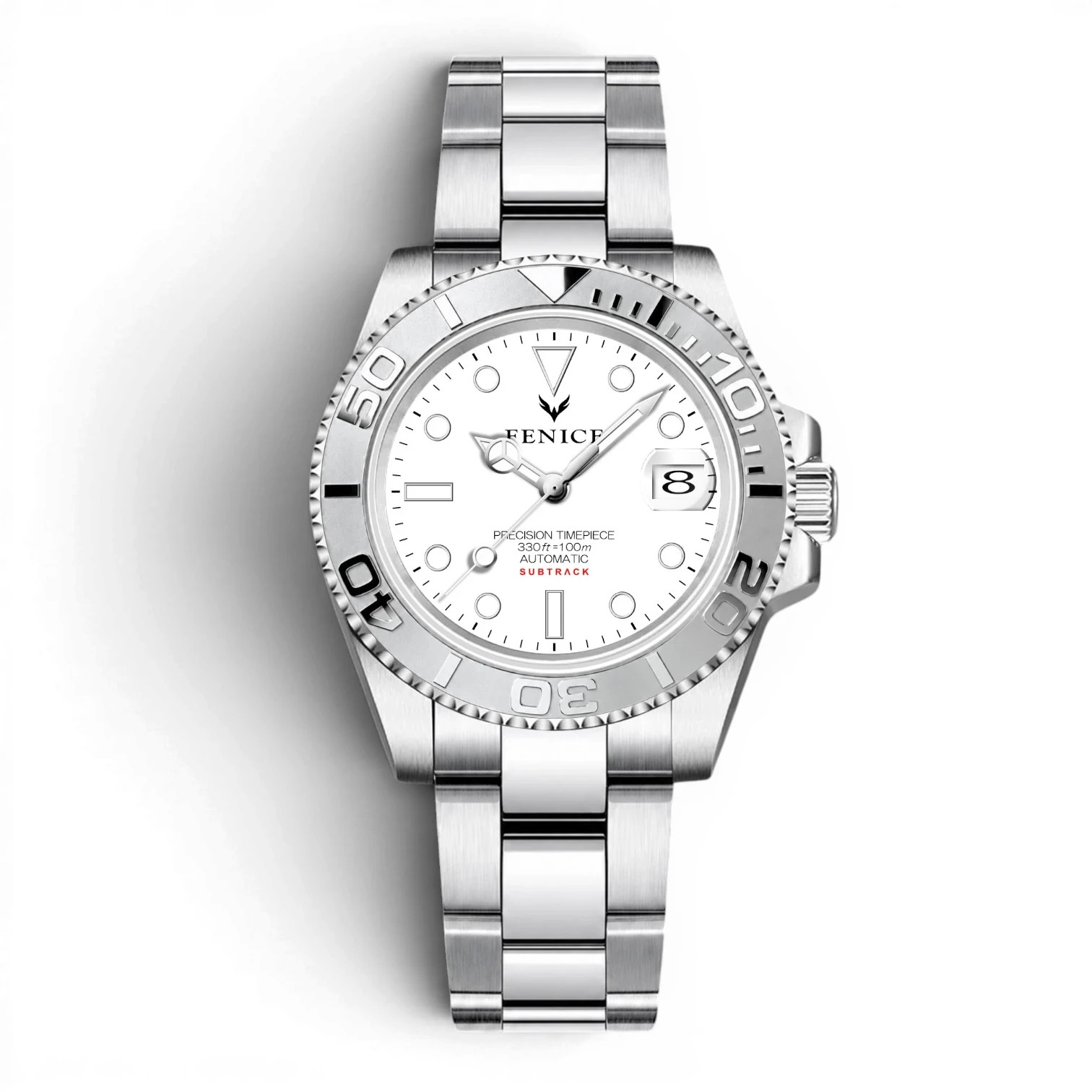 Fenice Subtrack SEA Automatic Watch 10 ATM Miyota, Silver, 40 mm