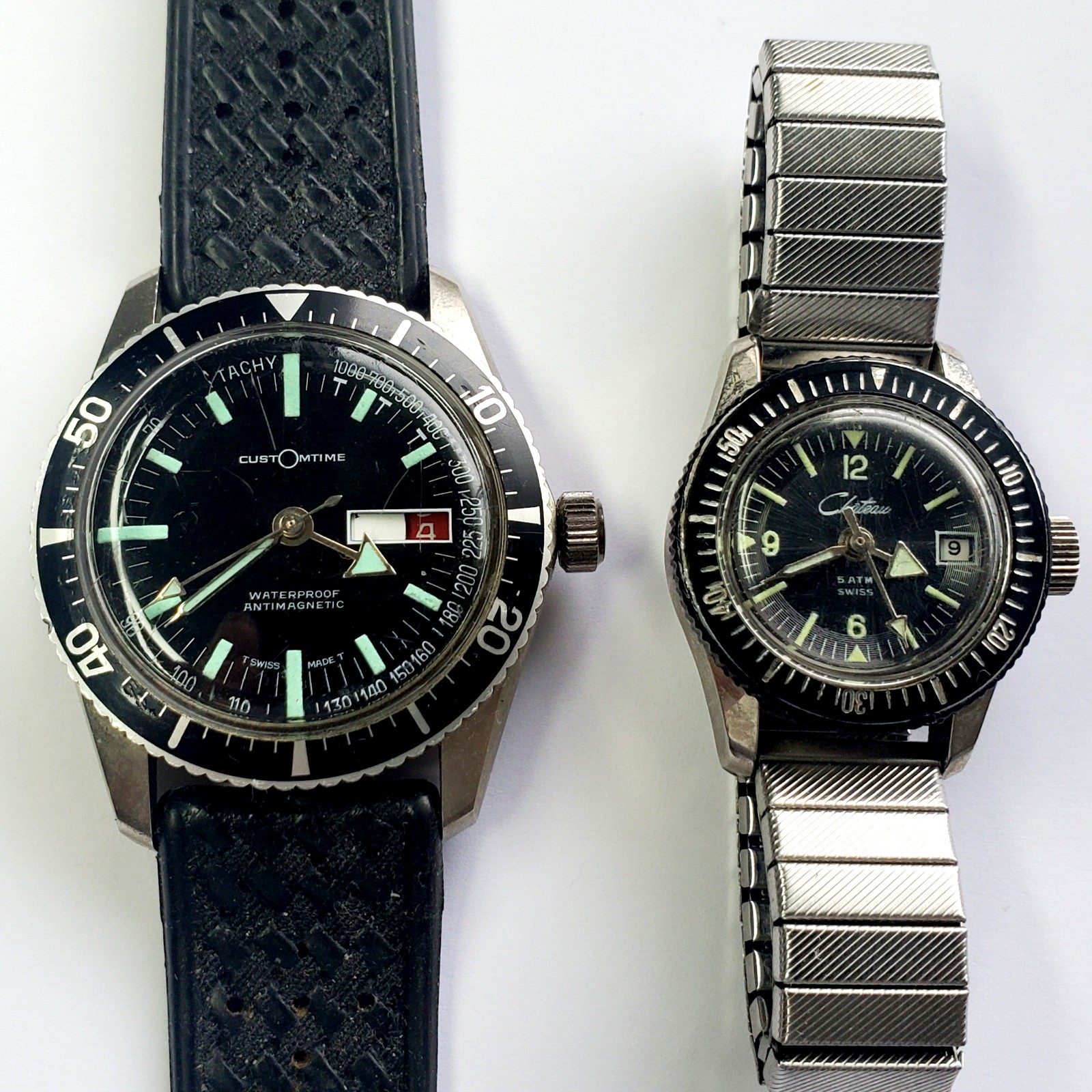 Vintage 1960s 1 Jewel Diver Project Watch Lot – Customtime, Chateau
