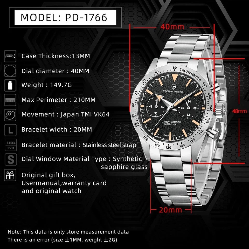 Pagani Design PD-1766 Black Men Automatic Watch