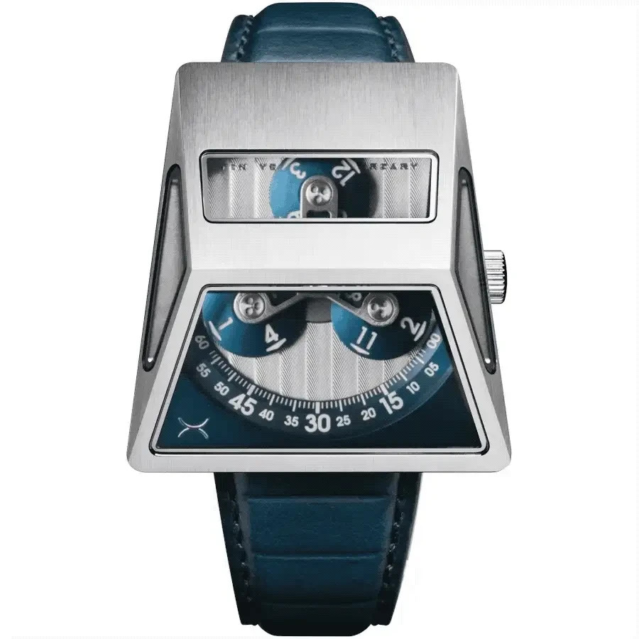 Xeric Vendetta X Wandering Hour Automatic Blue Steel Watch – Brand New