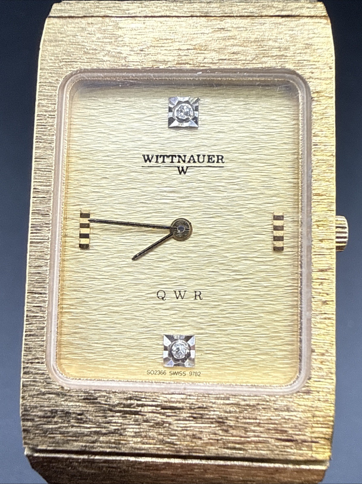 Vintage Wittnauer Quartz Watch – Elegant Rectangular Design with Diamond Accents