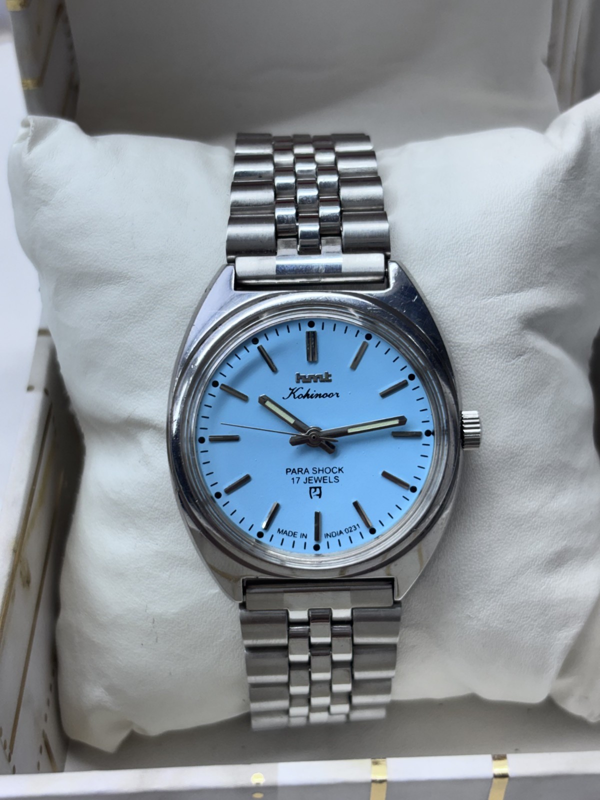 Vintage HMT Kohinoor Blue 17 Jewels Mechanical Hand Winding Men’s Wrist Watch