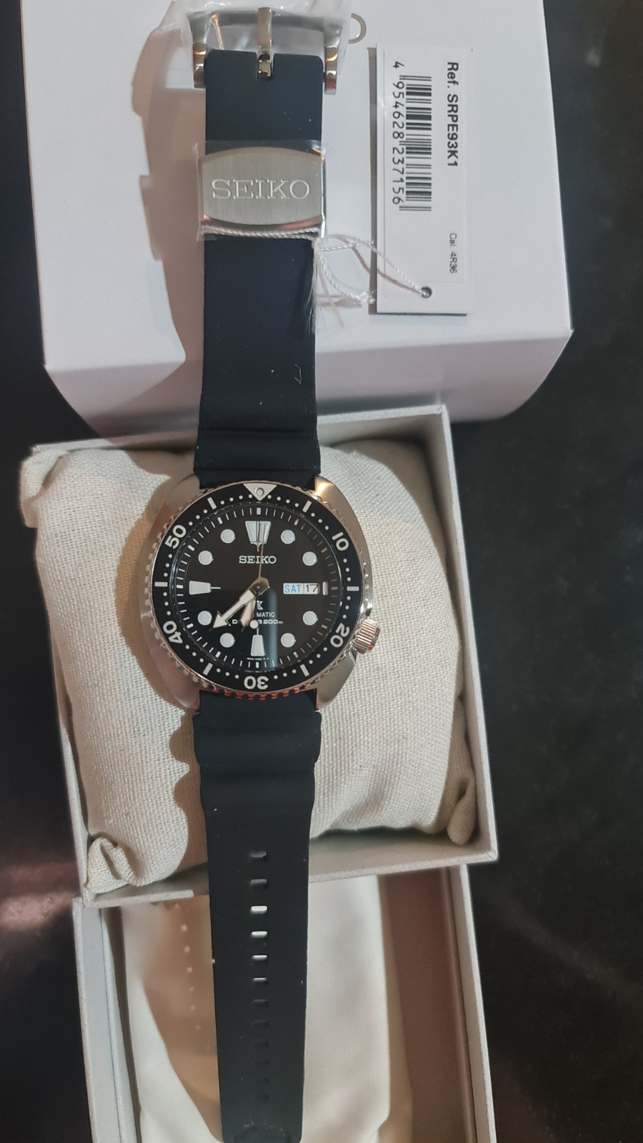 SEIKO ProspeX SRPE93K1 Automatic Diver’s 200m Turtle Black Watch Rubber