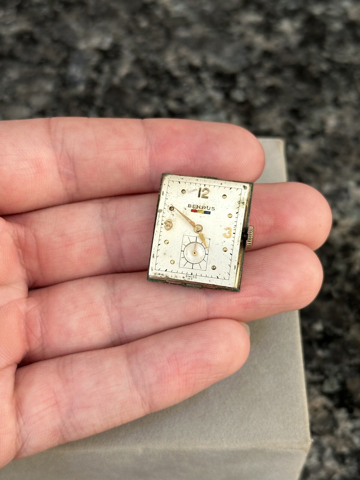 Vintage 1950s Benrus Model BO1 17j 10K Gold Filled Swiss Tank Watch – Runs !