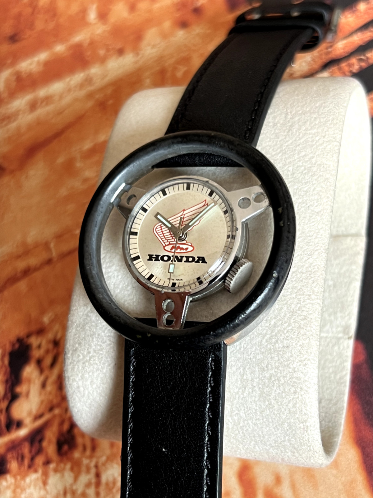Old england steering wheel HONDA vintage watch manual winding men/unisex