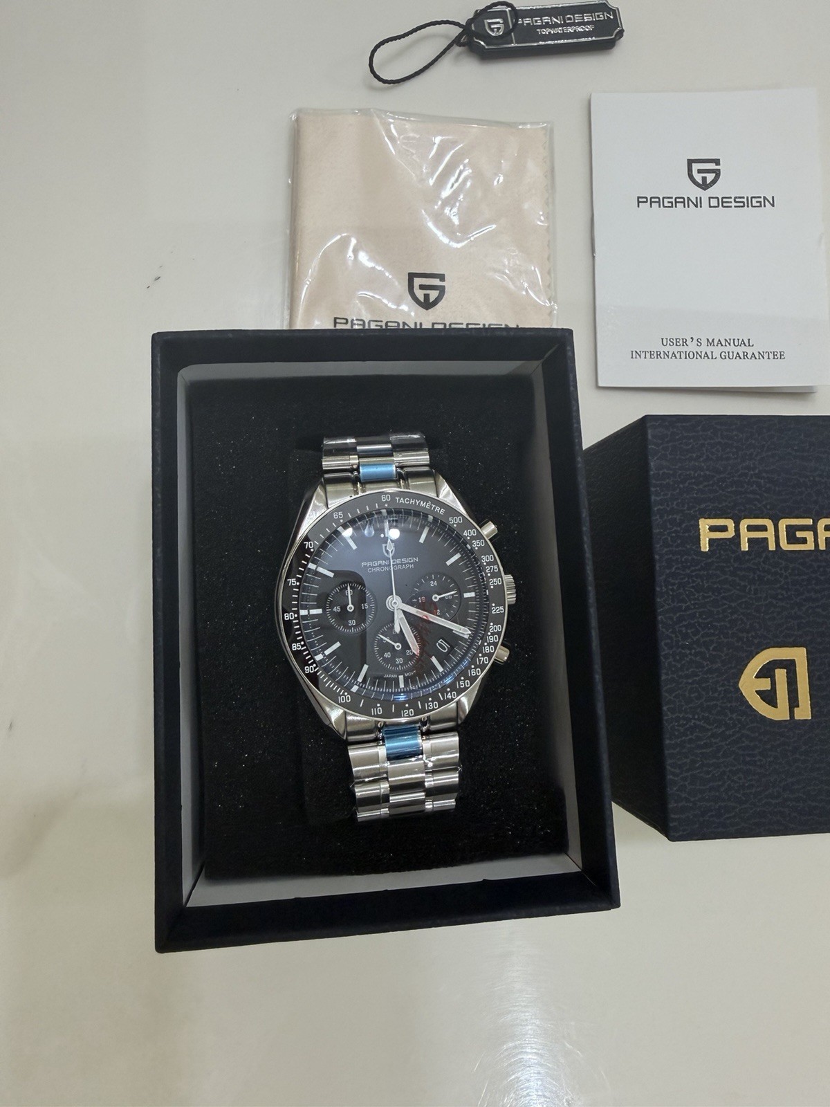 PAGANI DESIGN PD-1701 V6 Moon Watch Chronograph Black Dial Seiko New In Box