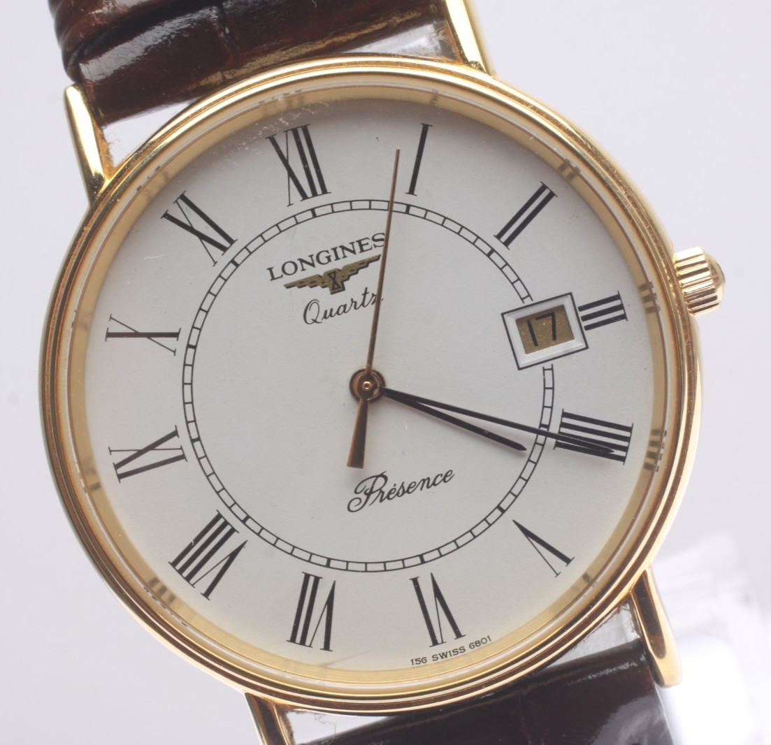 Vintage [EXC+5] LONGINES L4.720.2 32mm White Roman dial Date Quartz Men’s Watch
