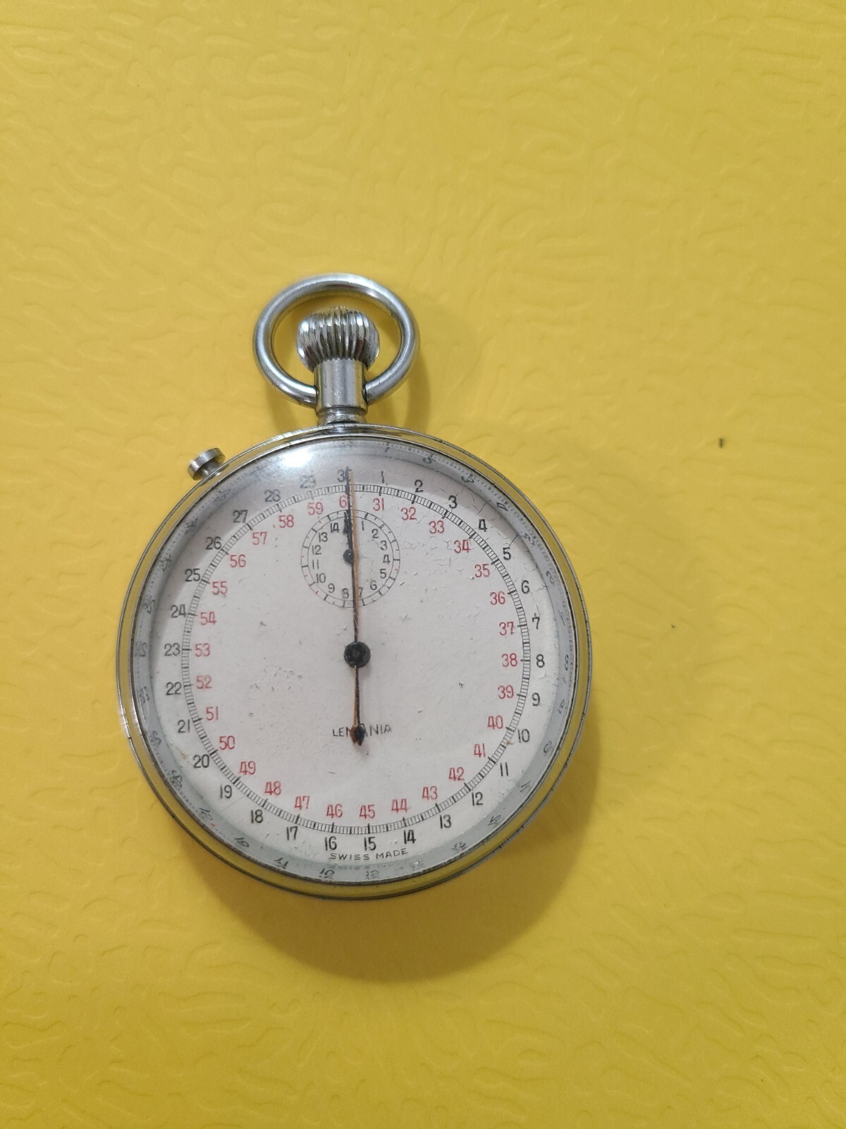 Lemania Rattrapante Stainless Steel pocket watch