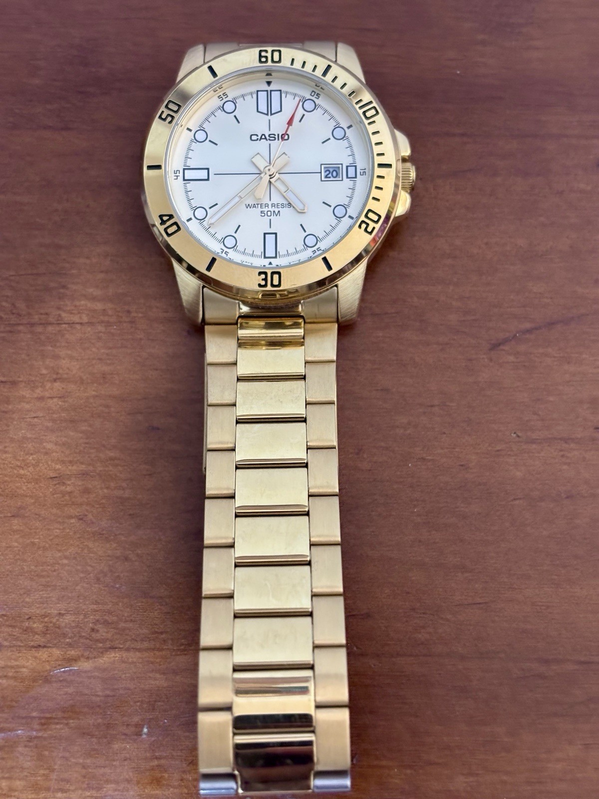 Casio MTP-VD01G-9E Men’s Enticer Gold Tone Stainless Steel Gold Dial Watch
