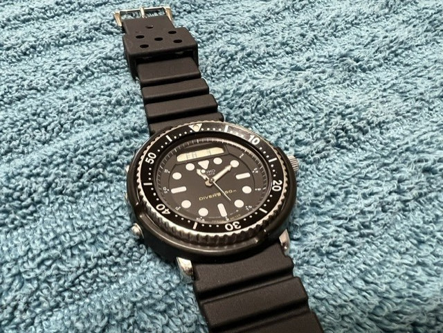 Seiko H558-5009 Arnie Ana-Digi Men’s Hybrid Black Dive Watch RARE!!! VINTAGE!!!
