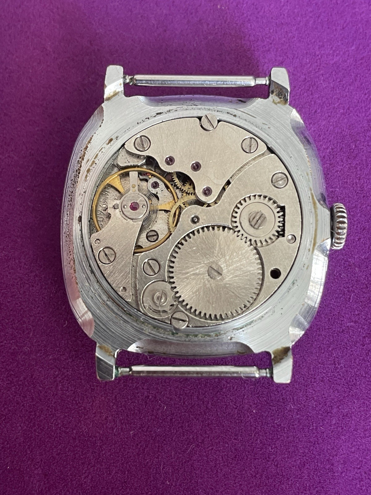 USSR Russian Wristwatch Pobeda ZIM 2602 Square Made In Russia Big Numbers