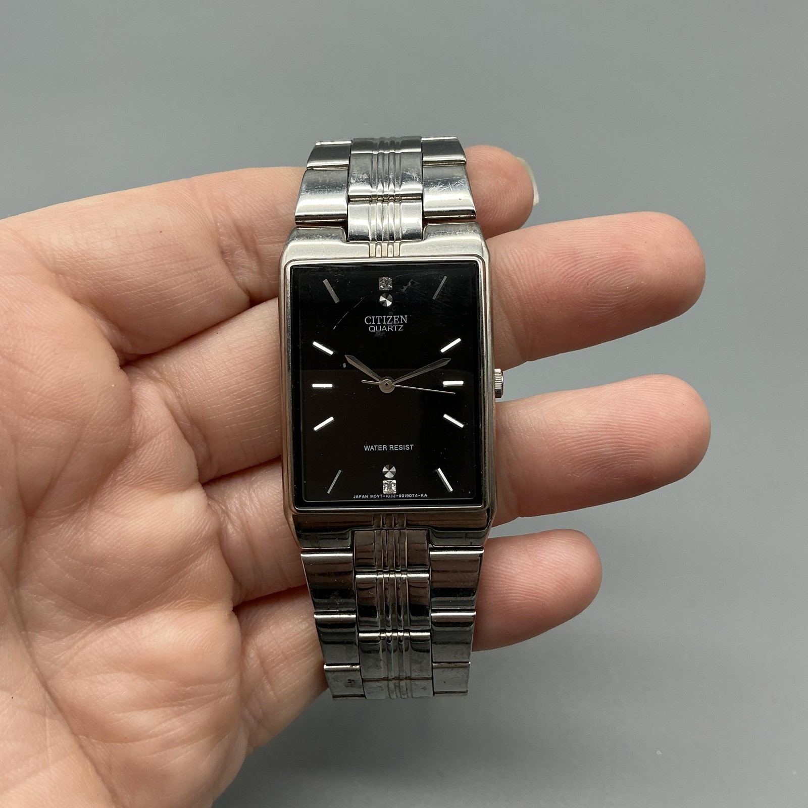Citizen 1032-S010012 Mens Watch 23mm Black Dial Silver Tone New Battery 8″