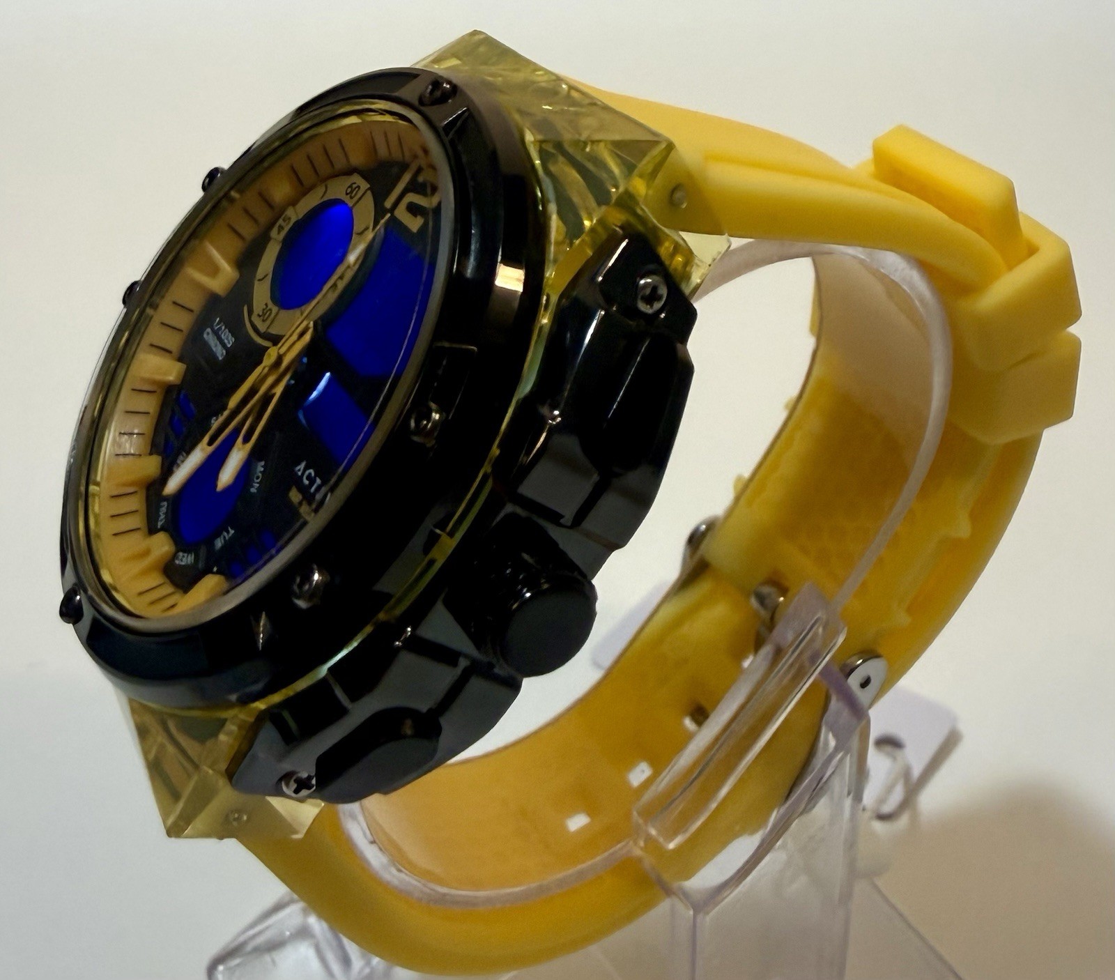 Activa X Invicta Mens Watch 51mm Yellow ABS Case 19mm Thick Digital ACW8118-001