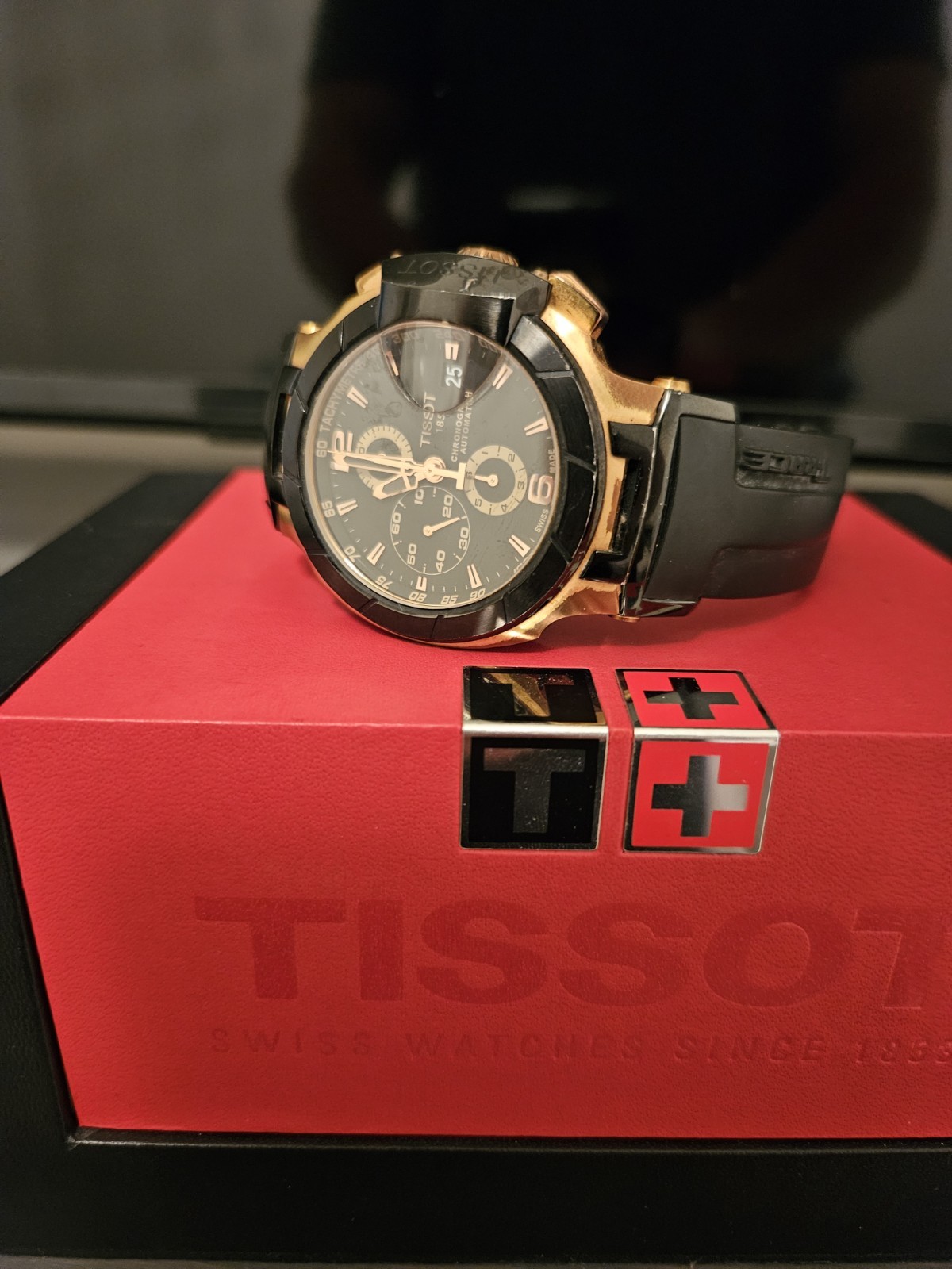 Tissot T-Race Automatic Chronograph Tachymeter Date 45mm Black/Gold Box