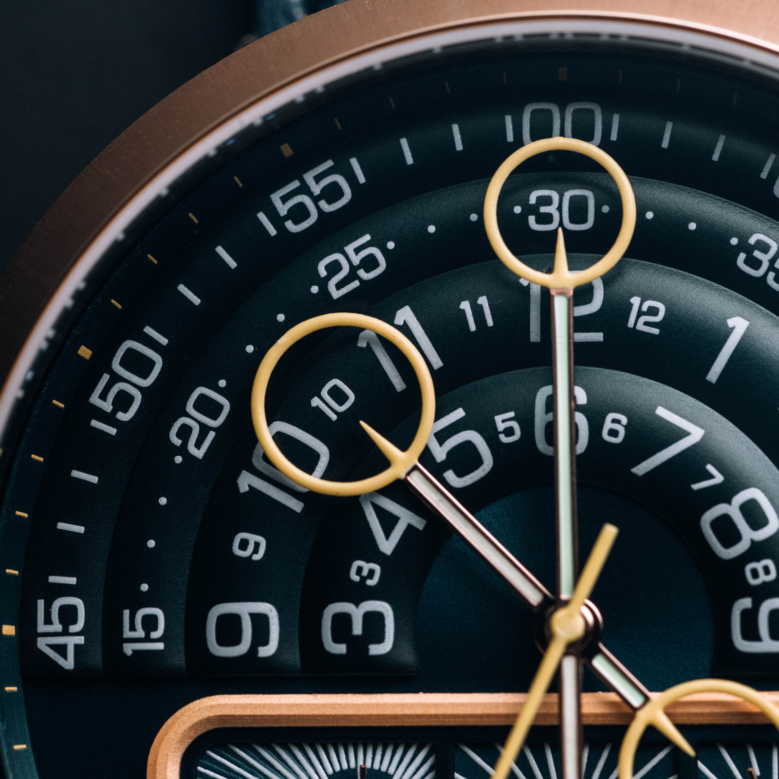 Xeric Halograph II Chrono Rose Gold Indigo Watch – Brand New