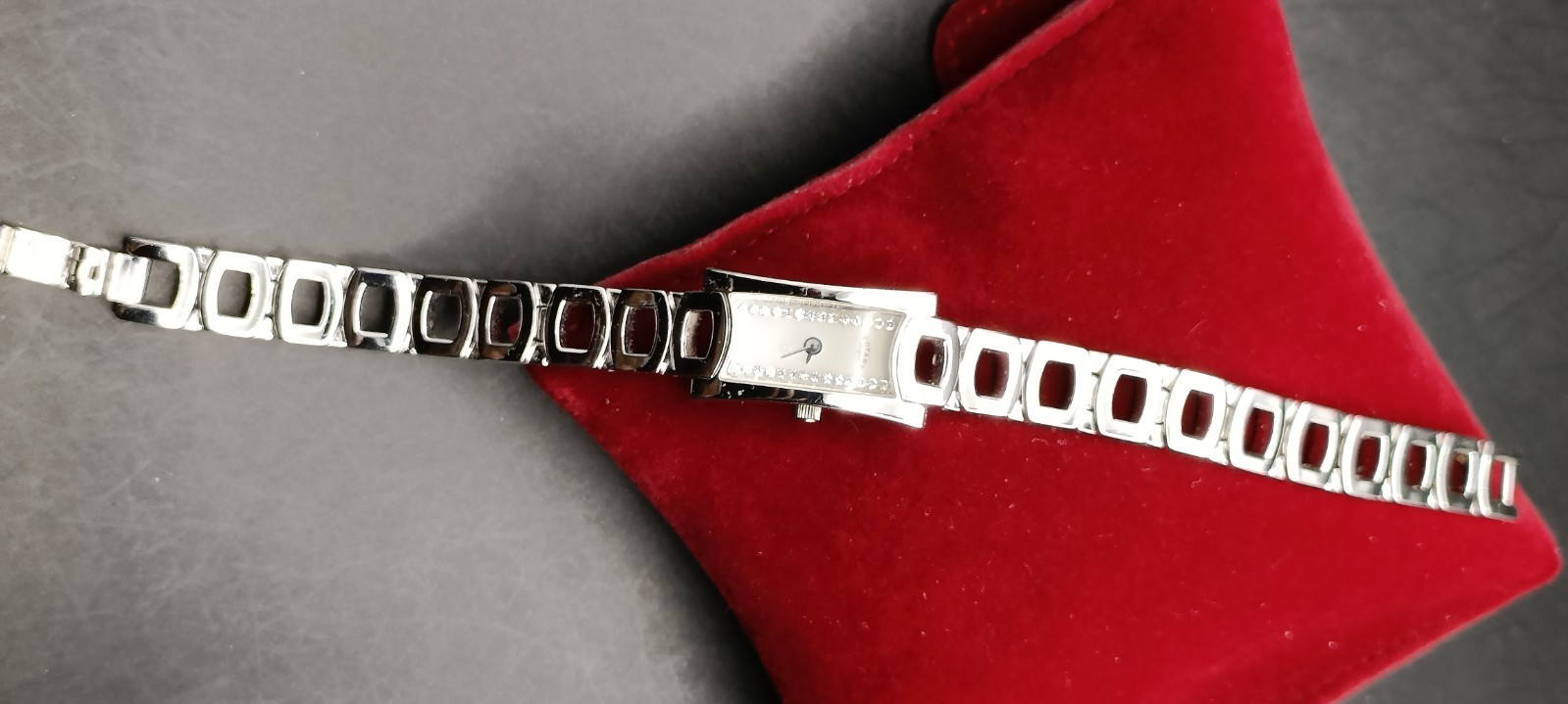 ROTARY Ladies Dainty Stainless Steel Rectangular Face Dress Watch VGC/Working