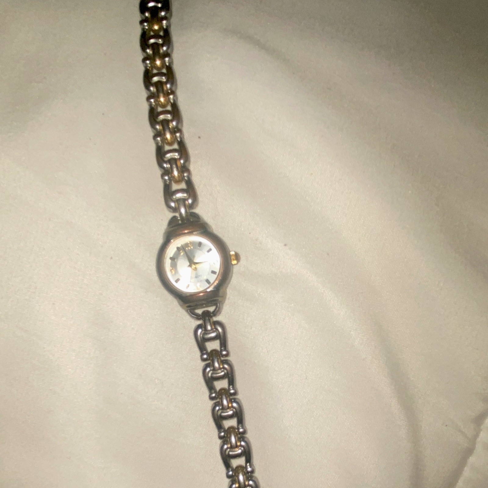 Studio C Quartz Women’s Silver Tone Round Analog Dress Bracelet, White Dial