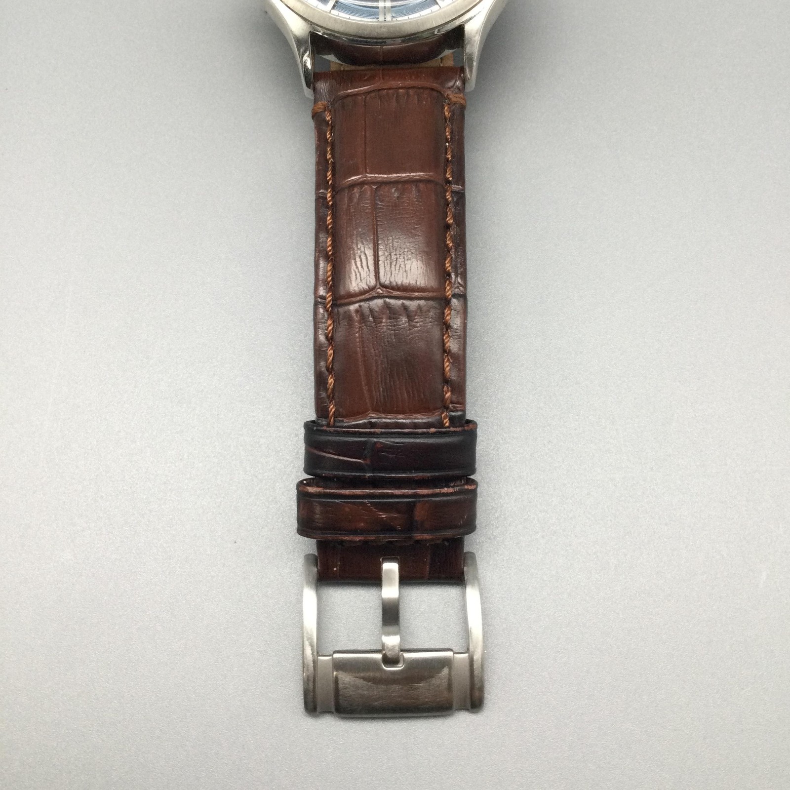Fossil FS4709 Mens Watch 41mm Blue Dial Brown Leather Date 50M New Battery