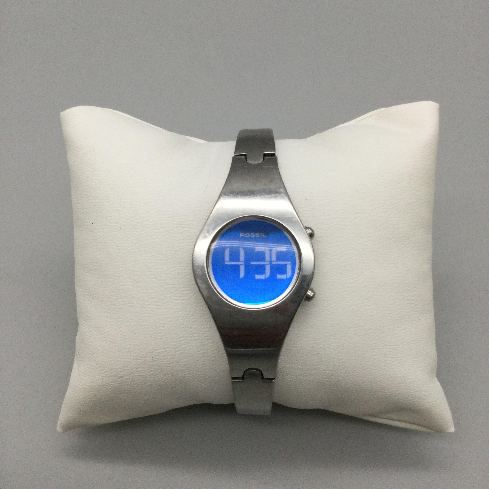 Fossil F2 Big Tic Womens Watch 23mm Blue Digital Dial Stainless ES-9114 6.5″