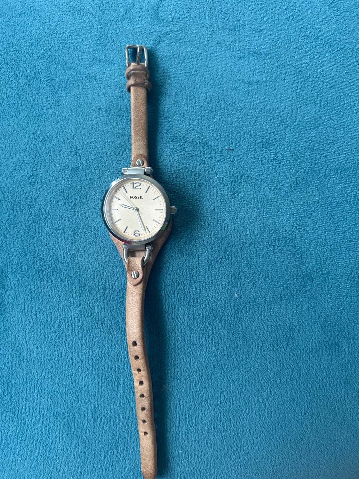 Fossil Georgia Womens Tan Leather Watch Needs Battery