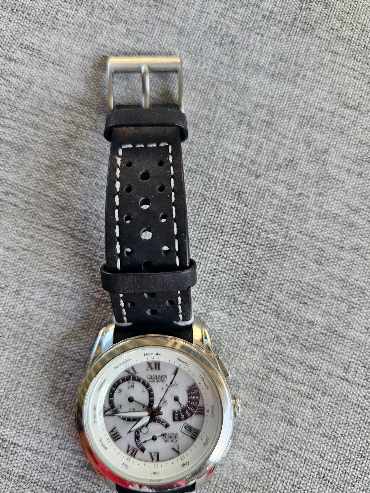 Citizen Men’s Eco Drive Calibre 8700 Perpetual Calendar Strap Watch BL8000-03A