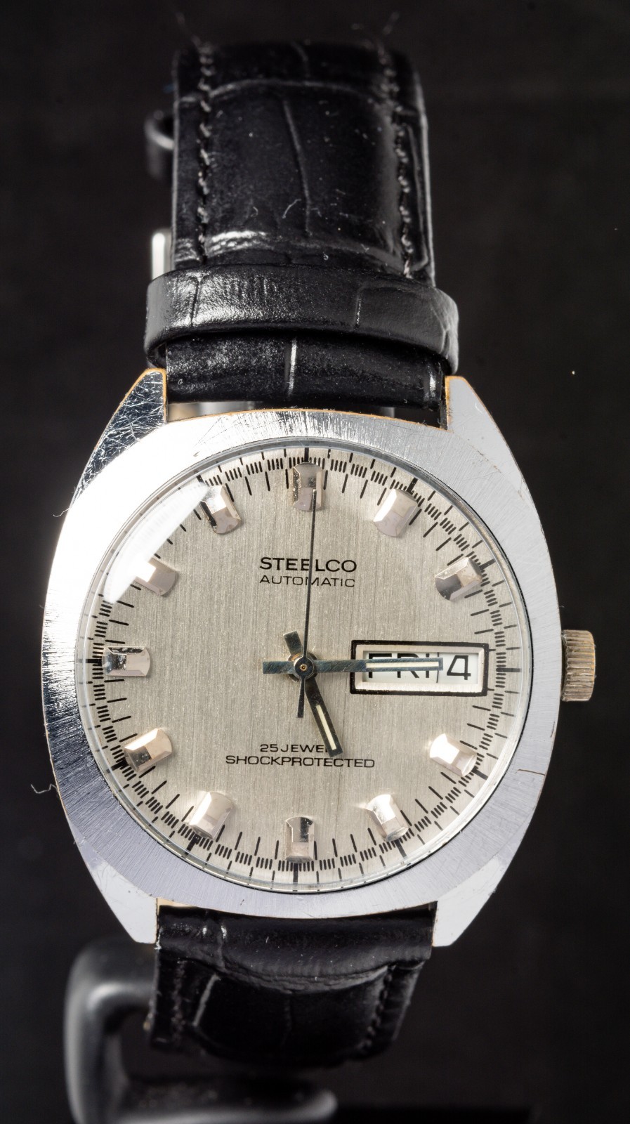 Steelco Silver Brushed Dial Men’s Automatic Vintage Watch — Working