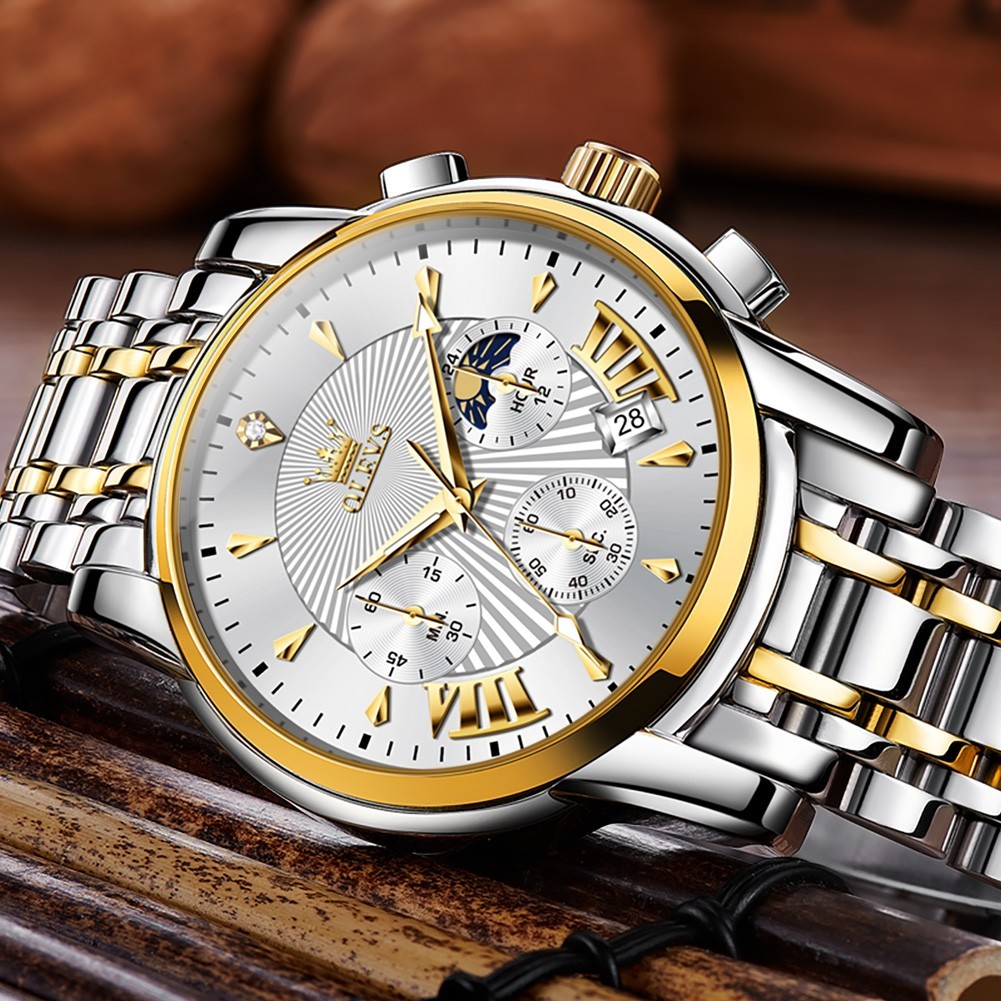 OLEVS 2892 Luminous Multifunctional Male Gift Top Quality Casual Quartz Watch