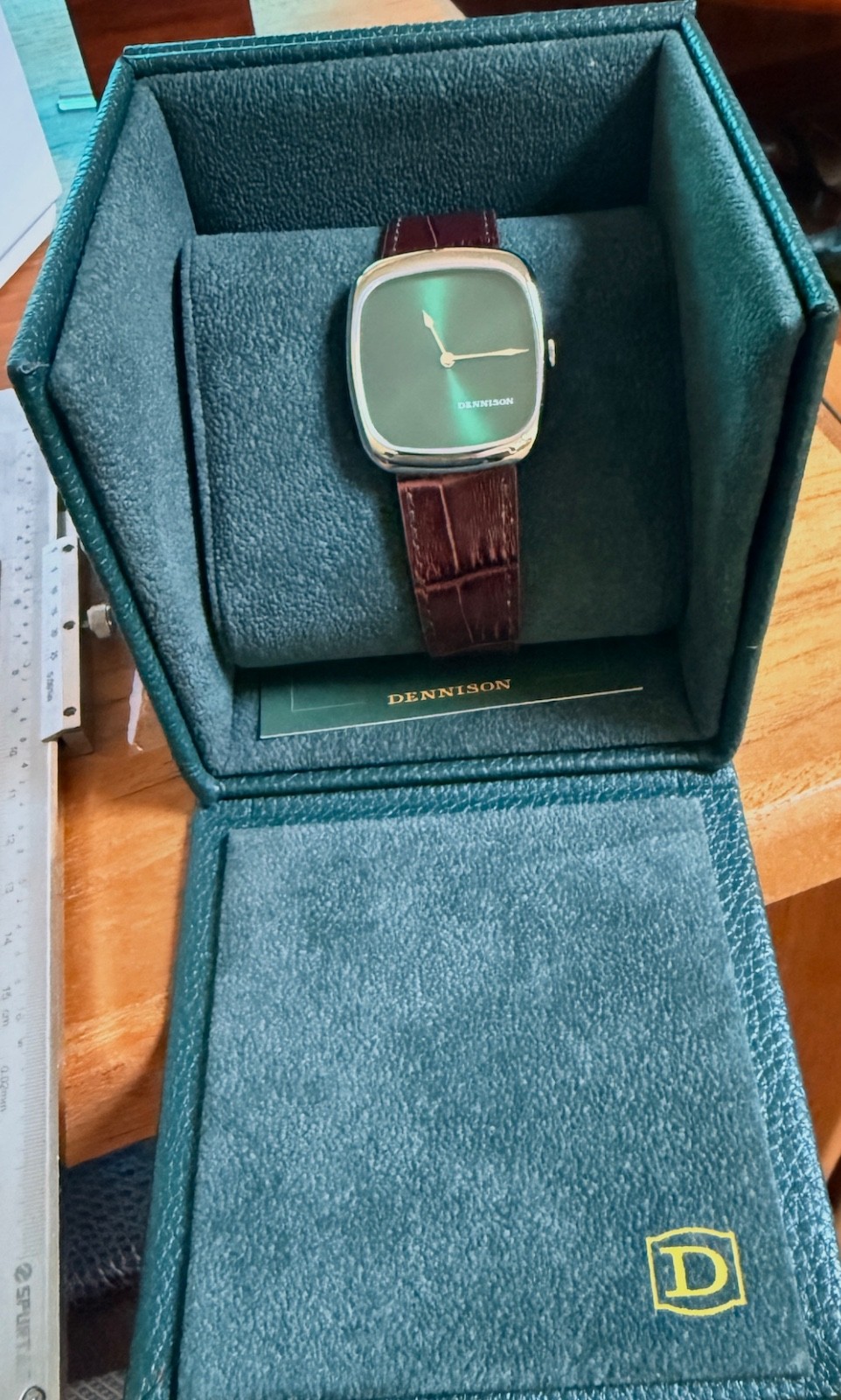 Dennison ALD1 Watch Green Sunray LNIB Complete. 33×37 mm. Great Gift.