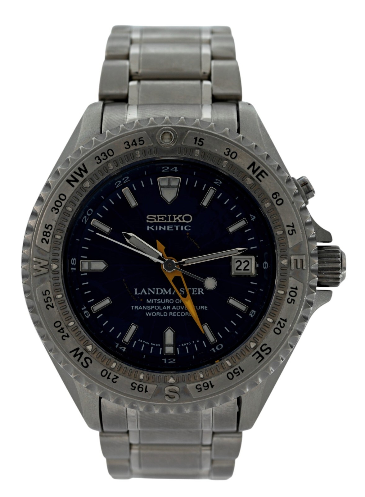 Seiko Kinetic 41mm Titanium Watch SBCW009 Mitsuro Ohba Landmaster 5M45-6A01!