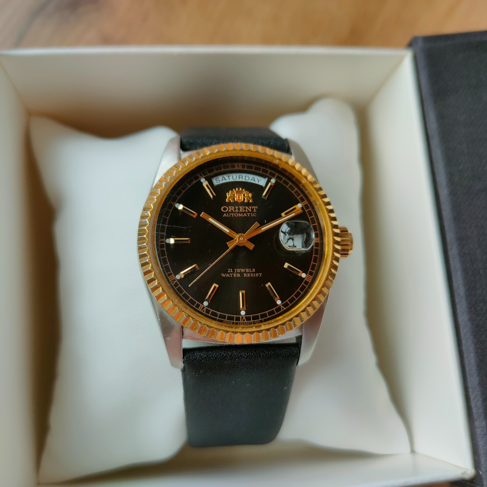 Ultra rare Orient President day date Mechanical classic black Automatic Watch