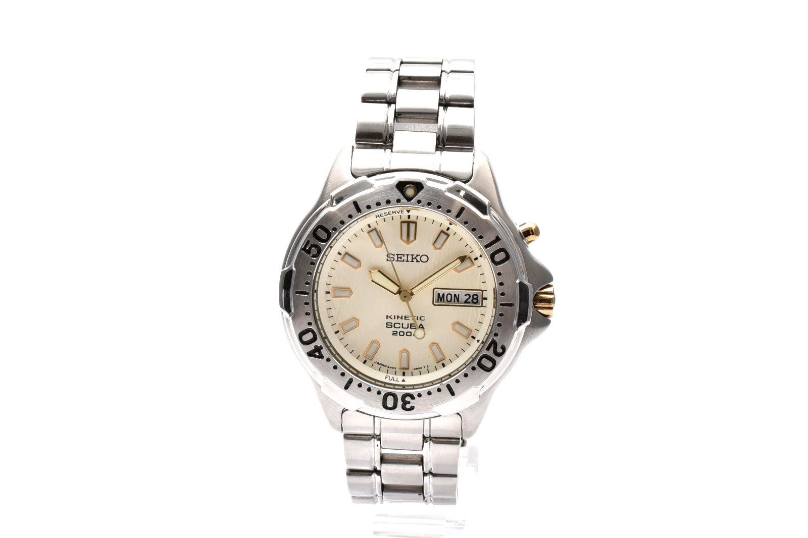 [Near Mint]SEIKO 5M63-0B30 42mm Kinetic Scuba Dive 200m Day-Date Eng/Kanji Watch