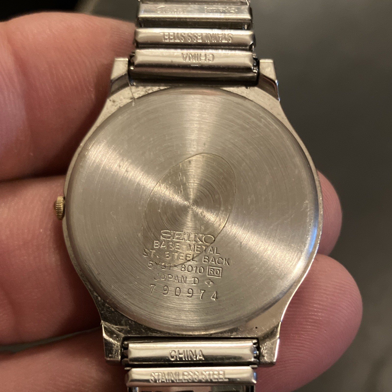 1997 Seiko Galaxy Quartz Champagne Dial Stainless Steel Bracelet Watch w/ Box