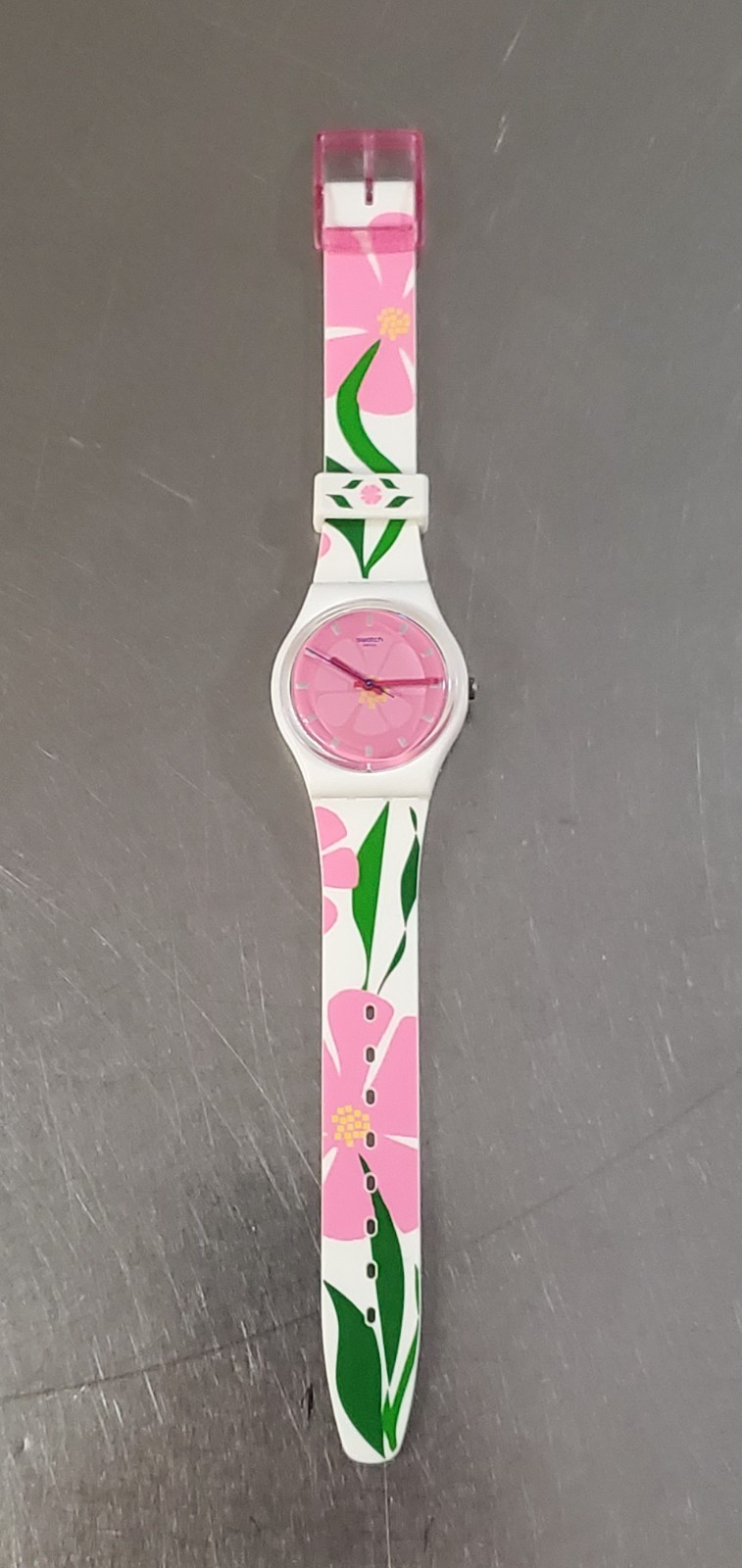 Swatch Watch Primevere GZ304 Analog 2017 Swiss Quartz Floral Plant Design 34 mm