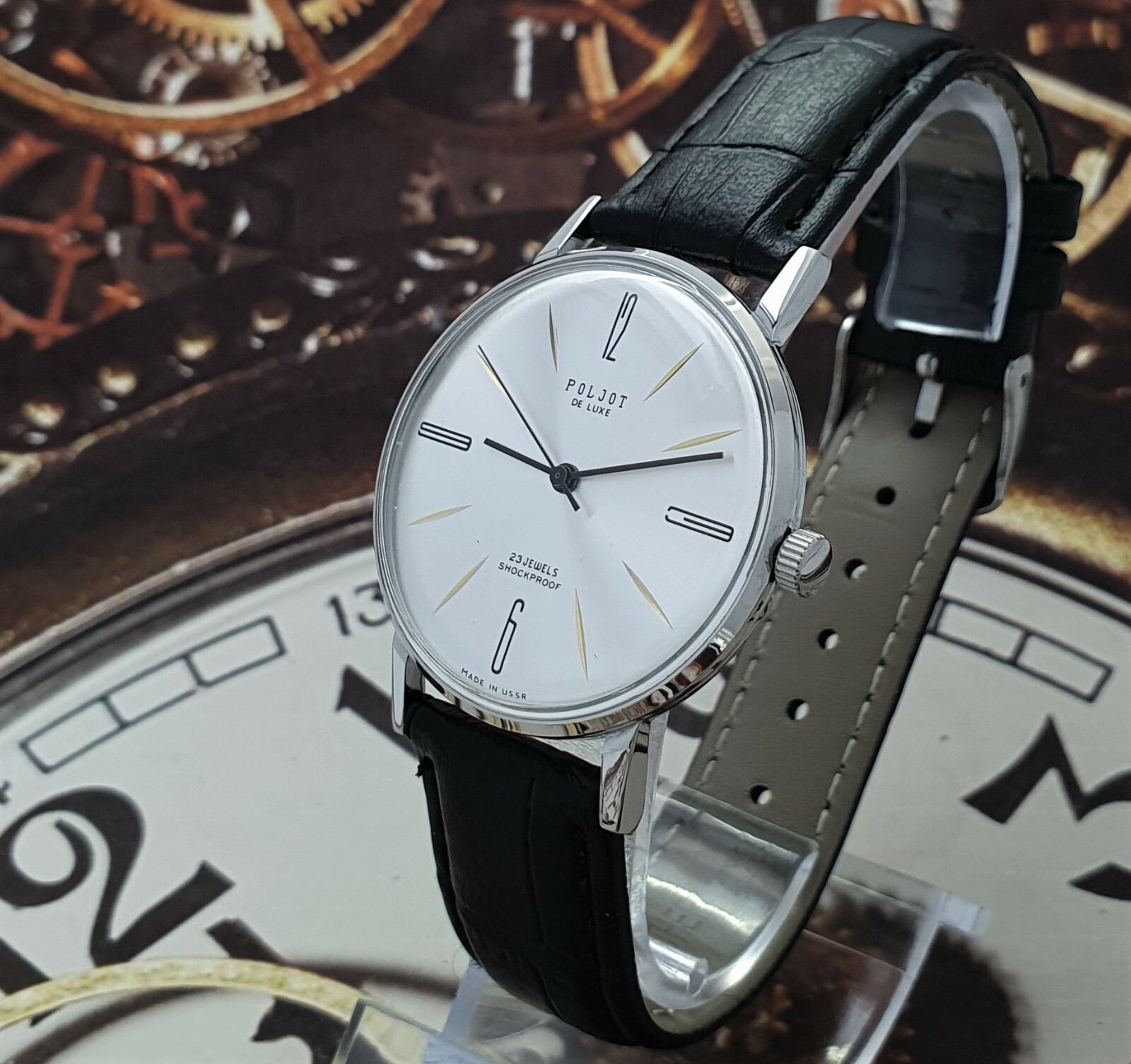 NOS! Poljot De LUXE Ultra SLIM 23 Jewels 2209 Soviet Vintage Men’s Watch USSR