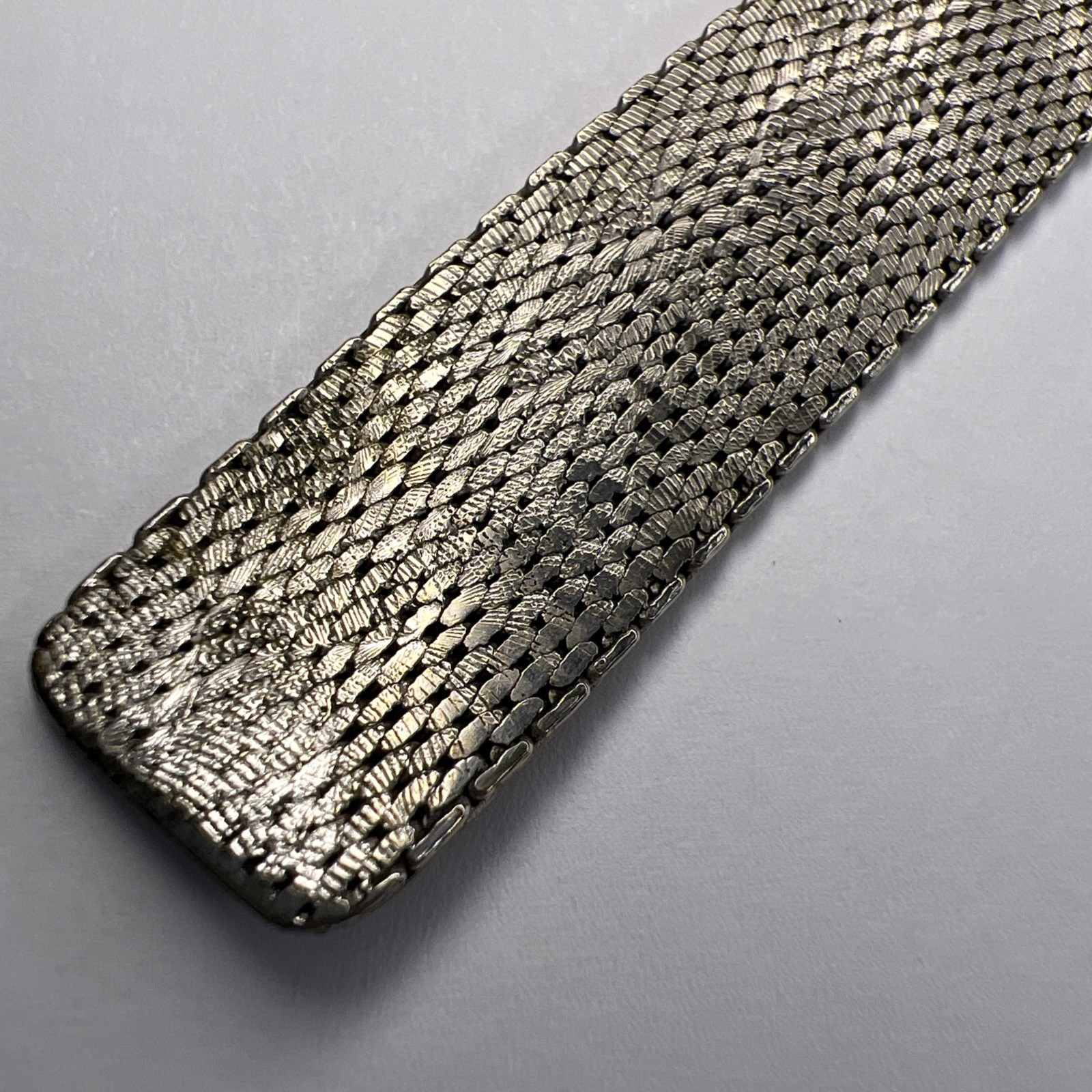 Favre-Leuba Vintage Mechanical Wind Steel Oval Watch w/ Integrated Mesh Bracelet