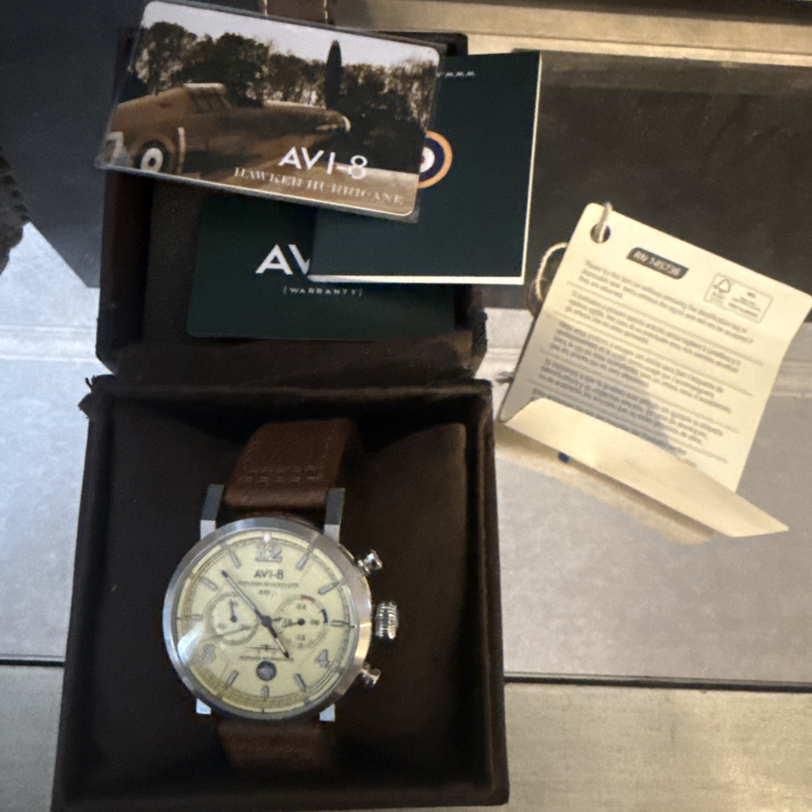AVI-8 Hawker Hurricane Chronograph Cream Dial Quartz AV-4011-0C Men’s Watch