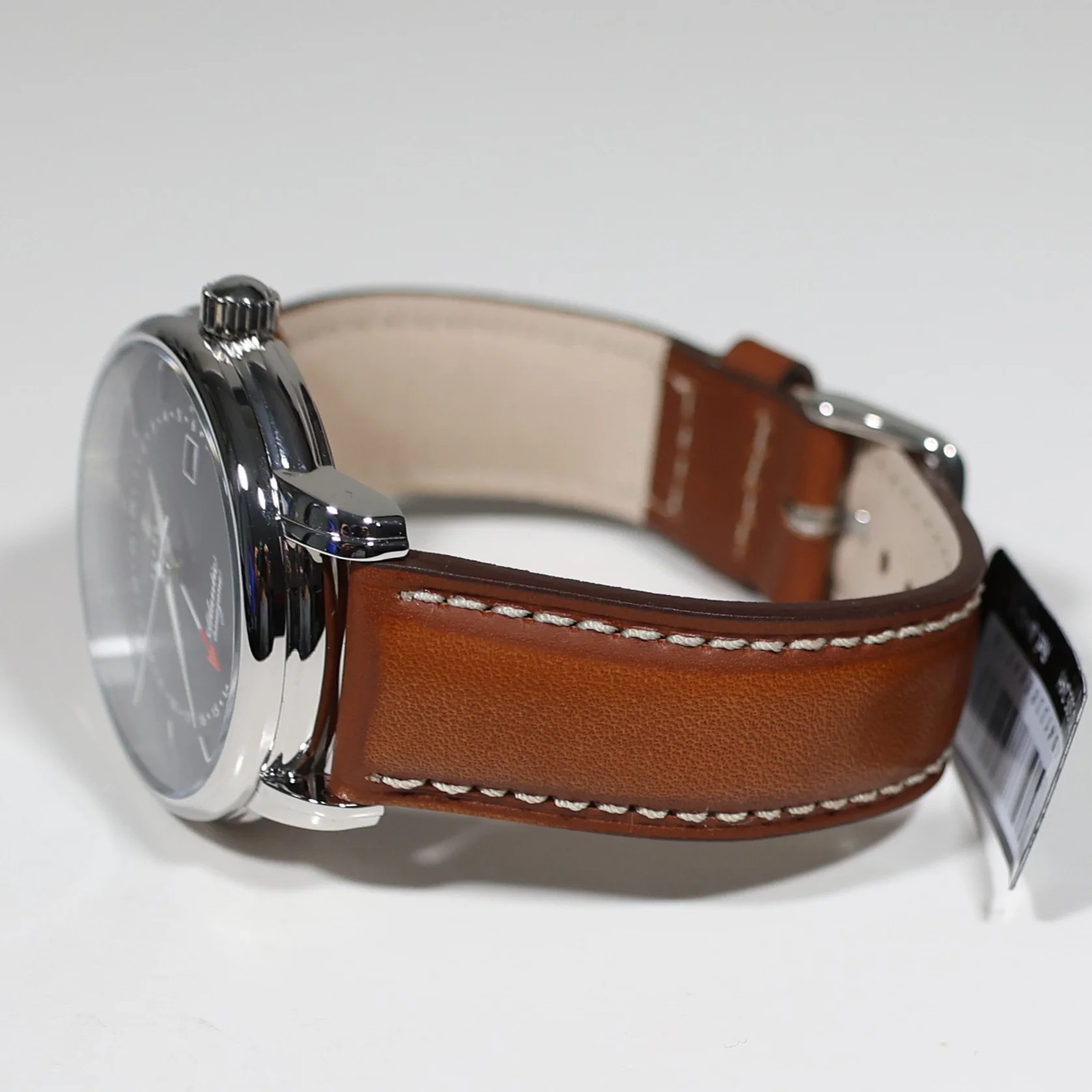 Zeppelin Men’s Blue Dial GMT Atlantic Brown Leather Strap Watch 8442-3